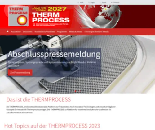 Thermprocess.de(Die weltweit bedeutendste Messe für Thermoprozesstechnik findet vom 21) Screenshot
