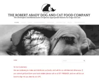 Therobertabadydogfoodcoltd.com(THE ROBERT ABADY DOG AND CAT FOOD COMPANY) Screenshot