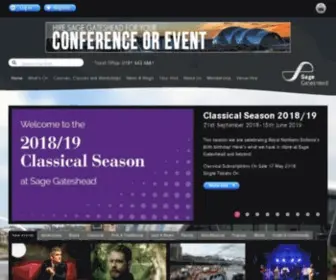 Thesagegateshead.org(Sage Gateshead) Screenshot