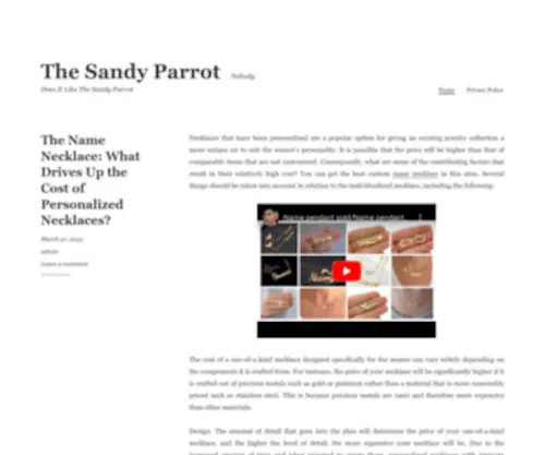 Thesandyparrot.com(Nobody Does It Like The Sandy Parrot) Screenshot