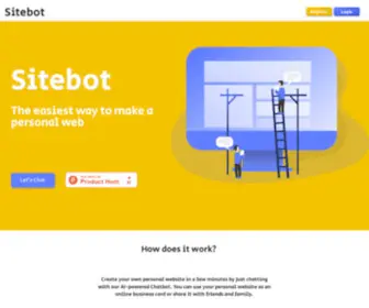 Thesitebot.com(Personal Website Bot) Screenshot