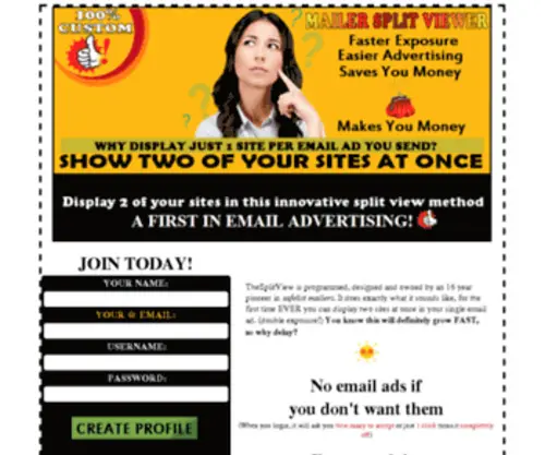 Thesplitview.com(Your Email Ad will show 2 sites at once) Screenshot