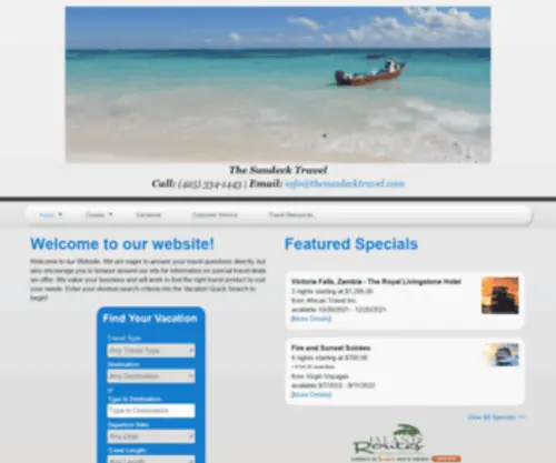 Thesundecktravel.com(The Sundeck Travel) Screenshot