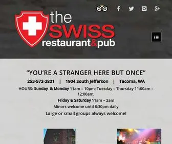 Theswisspub.com(The Swiss Restaurant & Pub in Tacoma) Screenshot