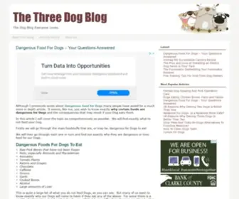 Thethreedogblog.com(Dog Blog) Screenshot