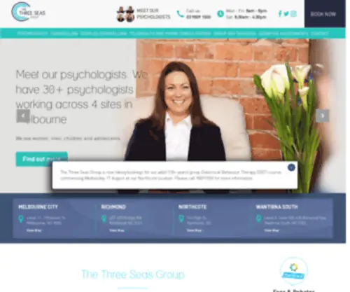Thethreeseas.com.au(The Three Seas Psychology) Screenshot