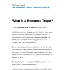 Thetropeproject.com(The Trope Project) Screenshot