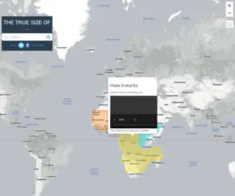 Thetruesize.com(Drag and drop countries around the map to compare their relative size) Screenshot