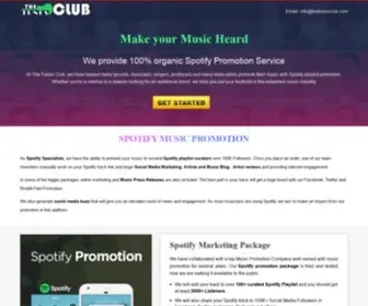 Thetunesclub.com(Spotify Music Promotion Service for Artists and Spotify Playlist Promotion) Screenshot