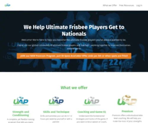 Theuap.com(Homepage for The Ultimate Athlete Project) Screenshot