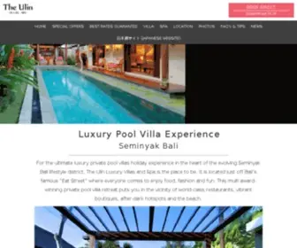 Theulinvilla.com(The Ulin Villas Luxury Private Pool Villas in Seminyak) Screenshot