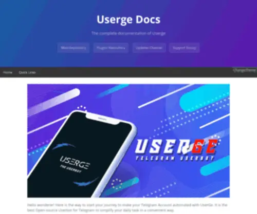 Theuserge.tech(Userge Docs) Screenshot