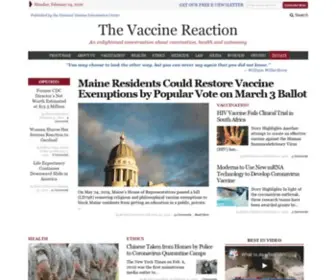 Thevaccinereaction.org(An enlightened conversation about vaccination) Screenshot