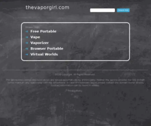 Thevaporgirl.com(The Vapor Girl) Screenshot