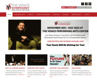 Thevenicesymphony.org(A professional orchestra in Southwest Florida offering a variety of concerts and educational programs) Screenshot