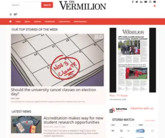 Thevermilion.com(Serving news over rice since 1904 to the University of Louisiana at Lafayette community) Screenshot