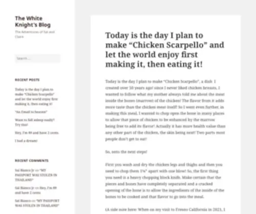 Thewhiteknight.org(The Adventures of Sal and Claire) Screenshot