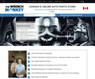 Thewrenchmonkey.ca(Auto Parts Canada) Screenshot