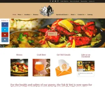 Theyakandyeti.com(Yak and Yeti Indian Nepalese Food Restaurants in Denver Area) Screenshot