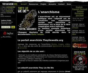 Theyliewedie.org(Ressources sur l'anarchisme) Screenshot