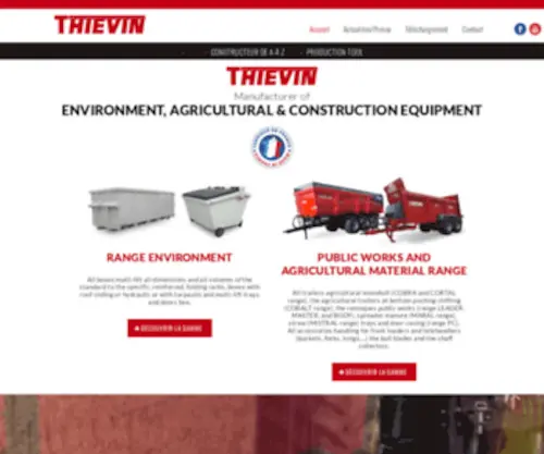 Thievin.fr(Constructeur de matériels agricoles et TP et Environnement) Screenshot