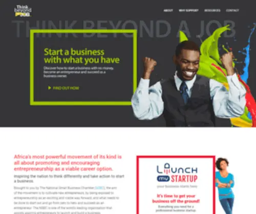 Thinkbeyondajob.co.za(WordPress) Screenshot