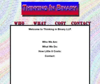 Thinkinginbinary.net(Thinking in Binary LLP) Screenshot