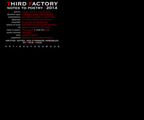 Thirdfactory.net(Third Factory/Notes to Poetry) Screenshot