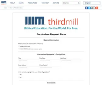 Thirdmill.support(Curriculum Request Form) Screenshot