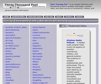 Thirtythousandfeet.com(An aviation directory with thousands of links to web pages) Screenshot