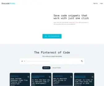 Thiscodeworks.com(Saving, organizing & sharing the best of code online) Screenshot