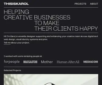 Thisiskarol.com(I am a passionate and dedicated graphic designer looking to create work) Screenshot