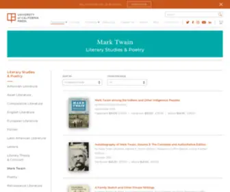 Thisismarktwain.com(Mark Twain titles from University of California Press) Screenshot