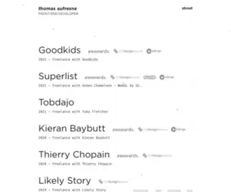 Thomasaufresne.com(Creative developer) Screenshot