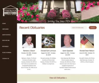 Thomasfamilyfuneralhome.com(Thomas Family Funeral Home of Minot) Screenshot