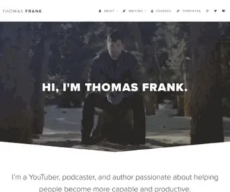 ThomasjFrank.com(YouTuber, Notion Nerd, Entrepreneur) Screenshot