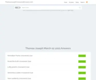 Thomasjosephcrosswordanswers.com(Thomas Joseph Crossword Answers) Screenshot