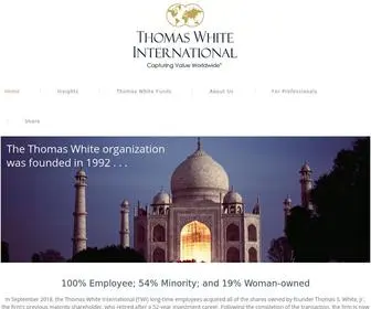 Thomaswhite.com(Thomas White International) Screenshot