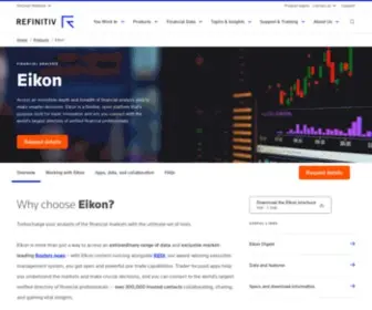 Thomsonreuterseikon.com(Eikon is the financial analysis desktop and mobile solution) Screenshot
