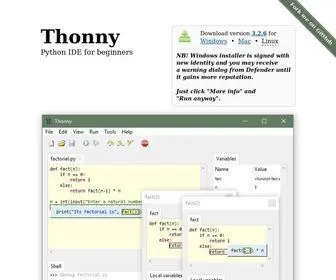 Thonny.org(Python IDE for beginners) Screenshot