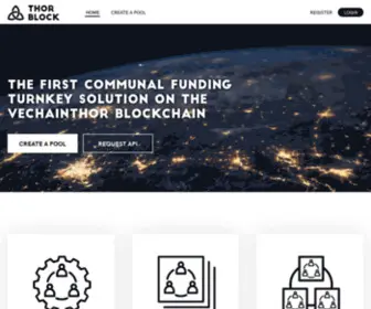 Thorblock.io(The first communal funding turnkey solution on the VechainThor Blockchain) Screenshot