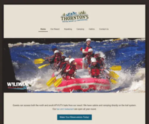 Thorntonsresort.com(Thornton's Rafting Resort & Campgrounds) Screenshot