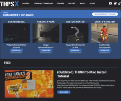 THPSX.com(The Tony Hawk's Pro Skater Community. We host OpenSpy) Screenshot
