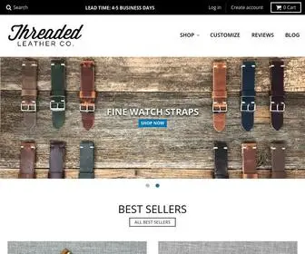 Threadedleather.com(Shop our handmade leather watch bands. Each leather watch strap) Screenshot