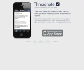 Threadnote.com(Tweet-like private notes for iPhone) Screenshot