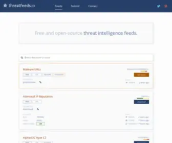 Threatfeeds.io(Free threat intelligence feeds) Screenshot