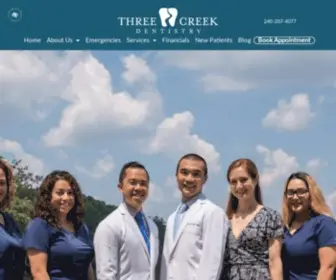 Threecreekdentistry.com(Dentist in Derwood) Screenshot