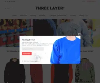 Threelayer.com(Wholesale Blank Hoodies & Plain Sweatshirts By Three Layer) Screenshot