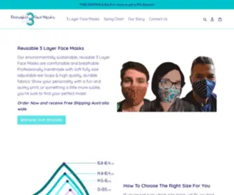 Threelayerfacemask.com.au(3 Layer Reusable Face Masks) Screenshot