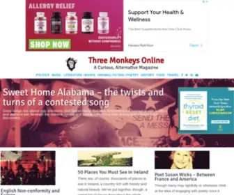 Threemonkeysonline.com(Three Monkeys Online Magazine) Screenshot